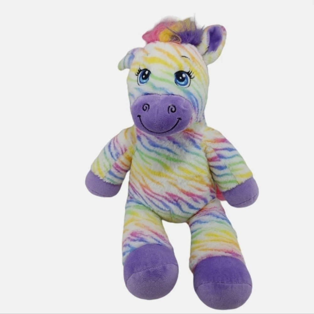 Build-A-Bear Retired Rainbow Zebra